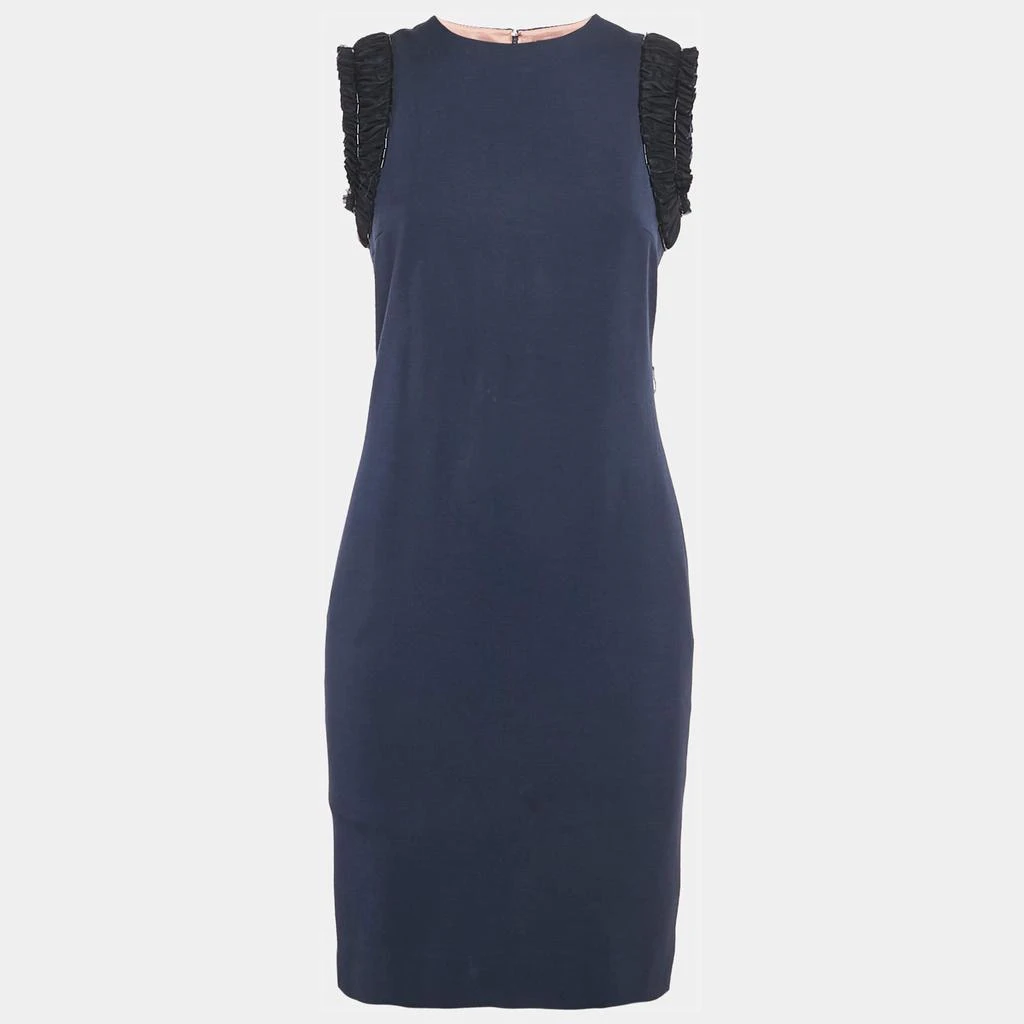 商品[二手商品] DSQUARED2|Dsquared2 Navy Blue Wool Blend Embellished Sleeve Sheath Dress M,价格¥1008,第1张图片
