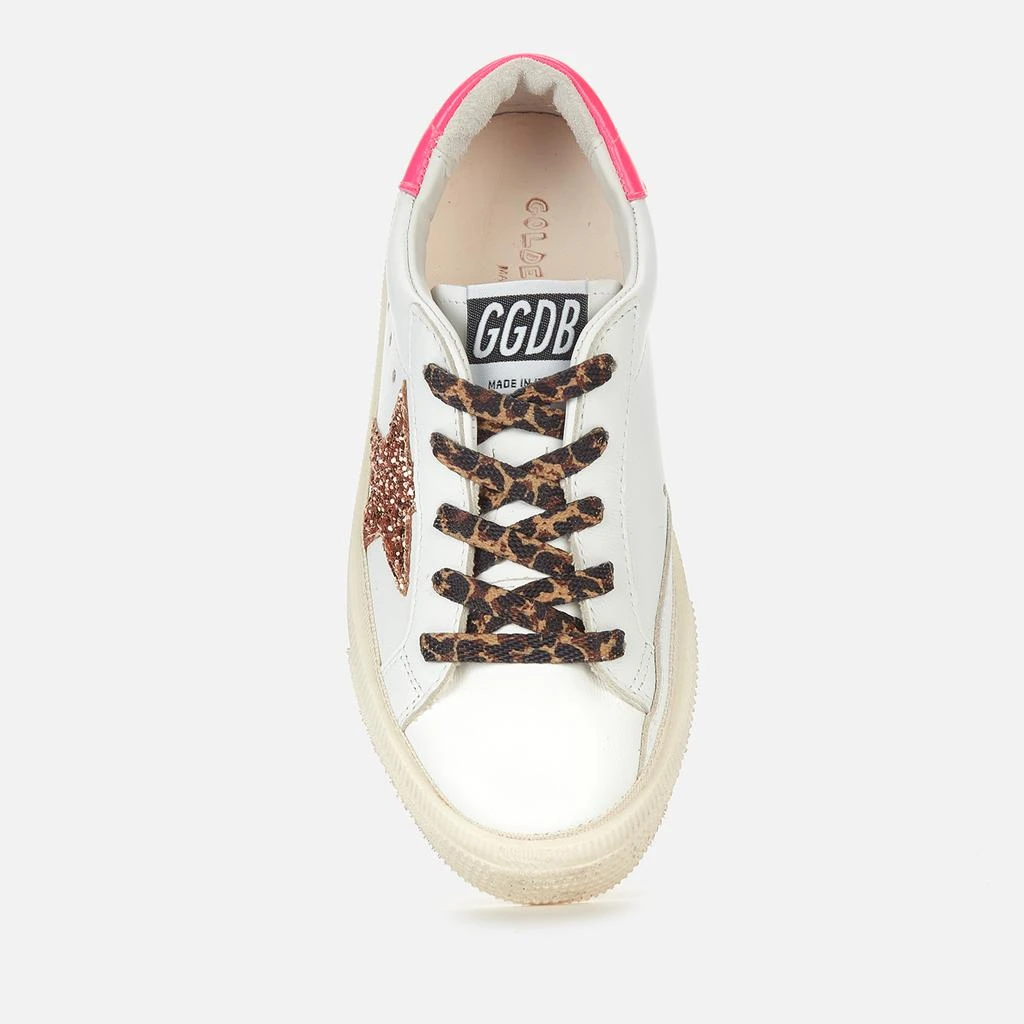 商品Golden Goose|Golden Goose Kids' May Leather Glitter Trainers - White/Peach/Pink Fluo,价格¥985,第3张图片详细描述