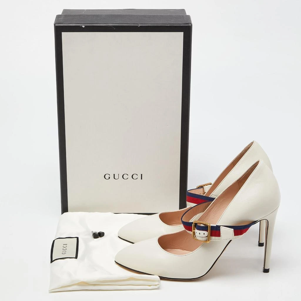 Gucci Cream Leather Sylvie Mary Jane Pumps Size 38.5 商品