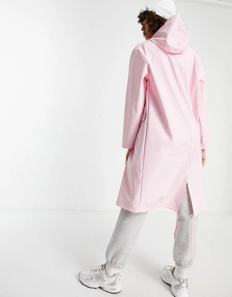 商品Topshop|Topshop mid length rain mac with hood in pink,价格¥289,第2张图片详细描述