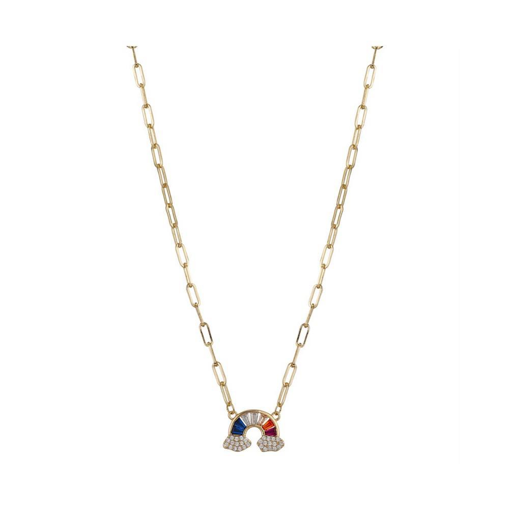 商品Unwritten|Gold Flash Plated Multi-Color Crystal Rainbow Necklace, 16+2" Extender,价格¥179,第1张图片
