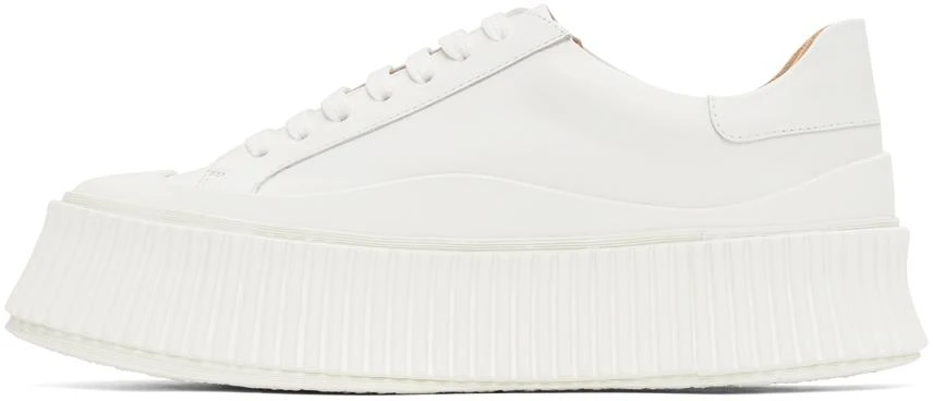 商品Jil Sander|White Leather Platform Sneakers,价格¥5092,第3张图片详细描述