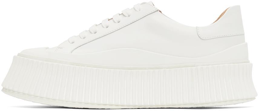 商品Jil Sander|White Leather Platform Sneakers,价格¥4735,第5张图片详细描述