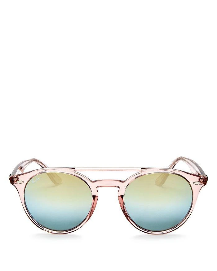 商品Ray-Ban|Unisex Mirrored Brow Bar Round Sunglasses, 51mm,价格¥1331,第1张图片