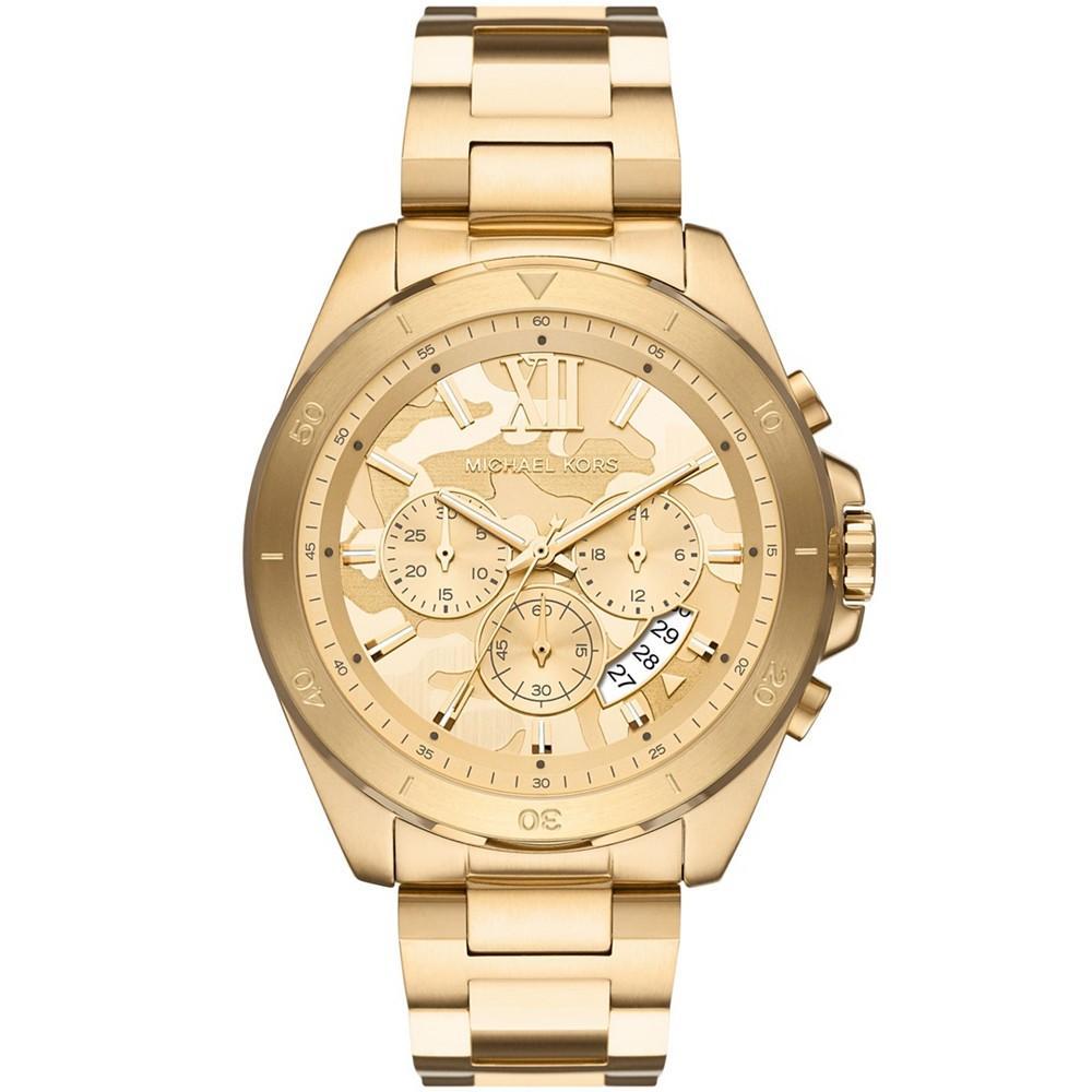 商品Michael Kors|Men's Brecken Gold-Tone Stainless Steel Bracelet Watch, 45mm,价格¥1192,第1张图片