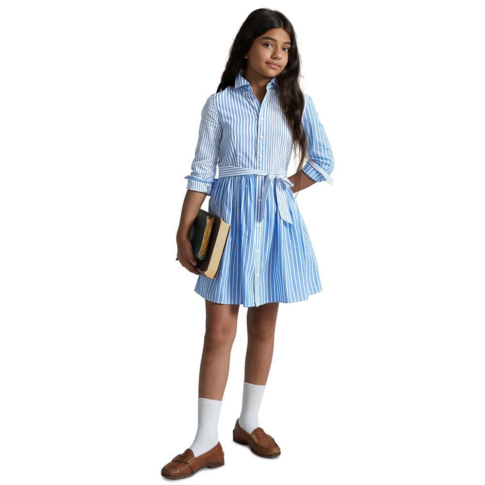 商品Ralph Lauren|Big Girls Poplin Fun Shirt Dress,价格¥399,第1张图片