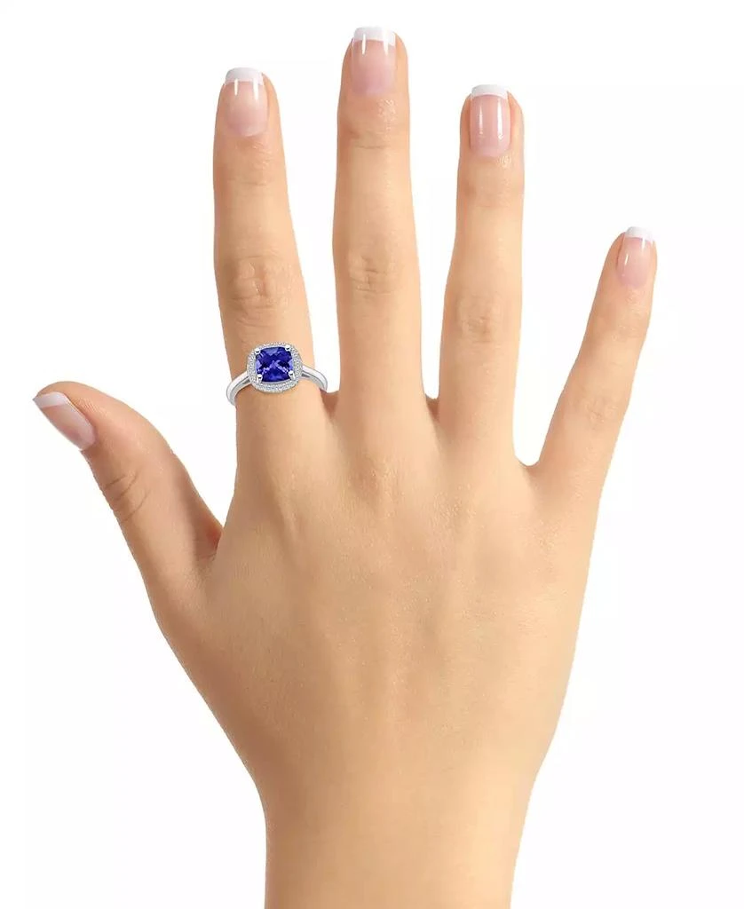 商品Macy's|Tanzanite (2-1/3 ct. t.w.) & Diamond (1/4 ct. t.w.) Cushion Halo Ring in 14k Gold,价格¥22891,第2张图片详细描述