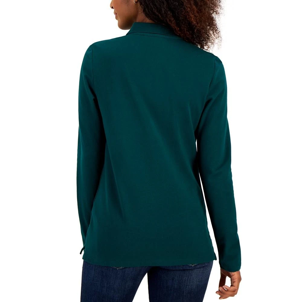 商品Tommy Hilfiger|Women's Logo Long-Sleeve Polo Shirt,价格¥192,第3张图片详细描述