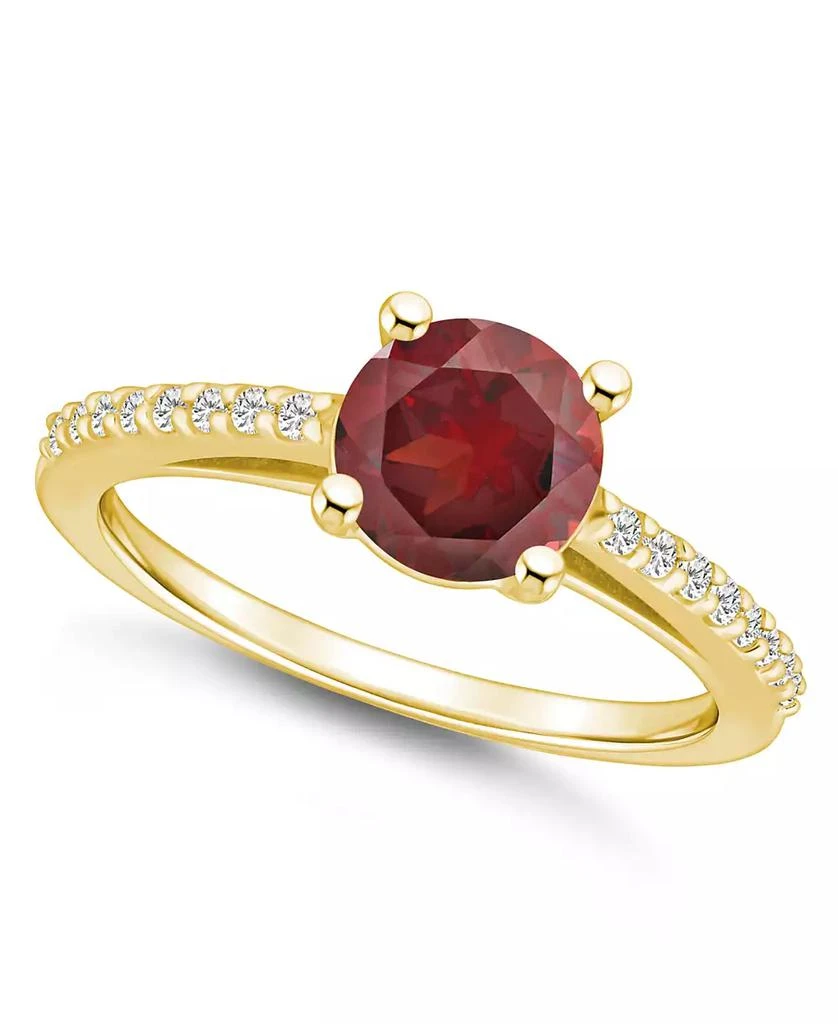 商品Macy's|Garnet (1-5/8 ct. t.w.) and Diamond (1/6 ct. t.w.) Ring in 14K Yellow Gold,价格¥17857,第1张图片