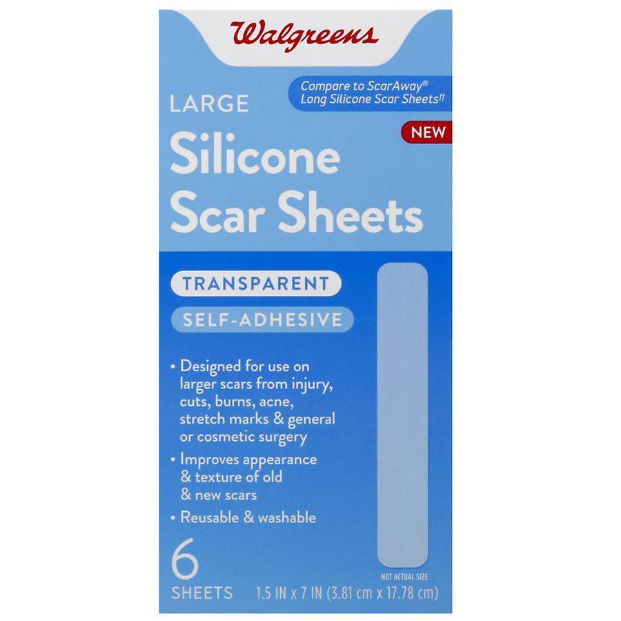 商品Walgreens|Large Silicone Scar Sheets Odorless, Transparent,价格¥171,第1张图片