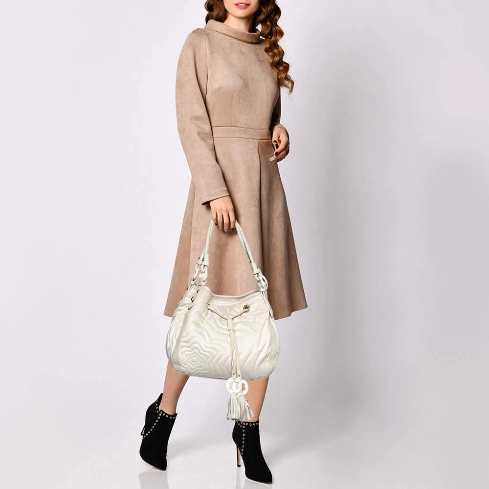 商品[二手商品] MontBlanc|Montblanc Off White Nylon and Leather Starisma Dalila Drawstring Hobo,价格¥1431,第2张图片详细描述