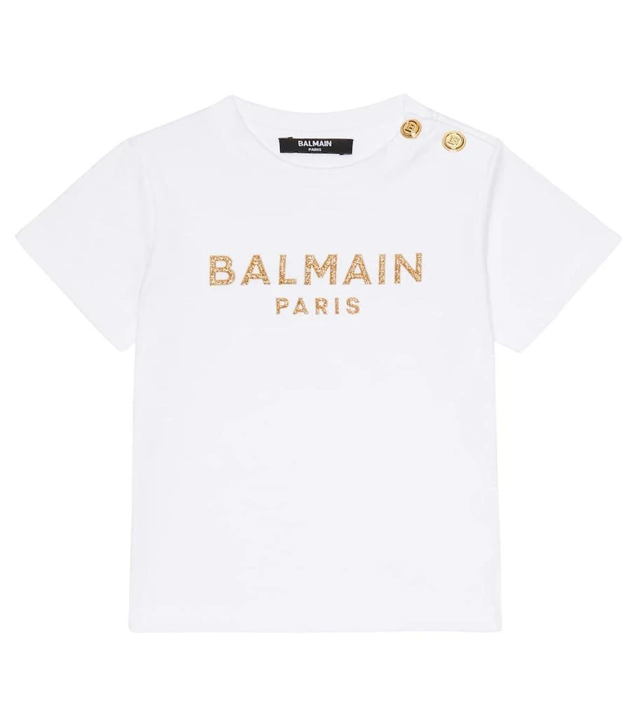 商品Balmain|Baby logo cotton T-shirt,价格¥945,第1张图片