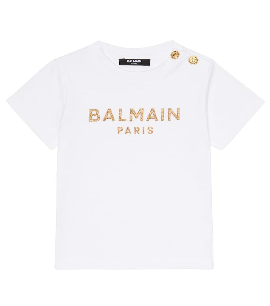 商品Balmain|Baby logo cotton T-shirt,价格¥815,第1张图片