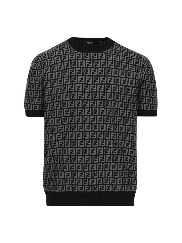 商品Fendi|Fendi FF Jacquard Short Sleeved Jumper,价格¥5723,第1张图片