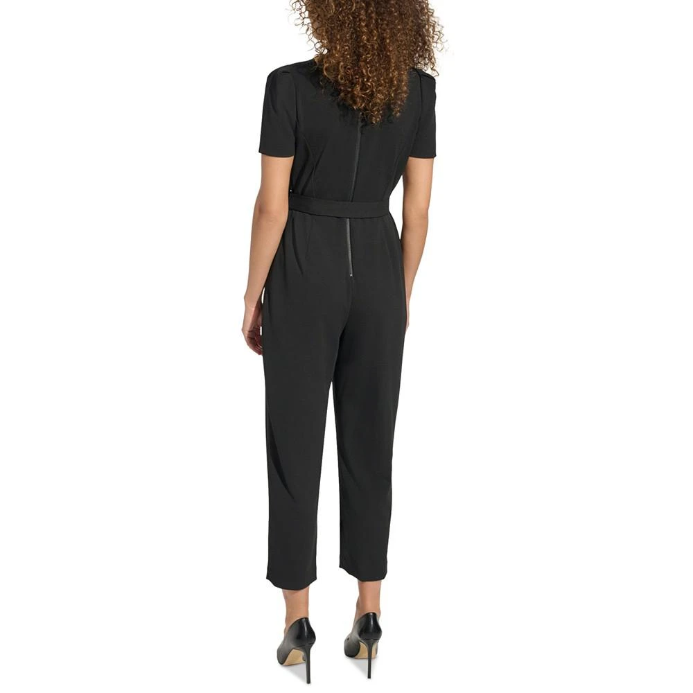 商品Calvin Klein|Women's Belted Tapered-Leg Jumpsuit,价格¥591,第2张图片详细描述