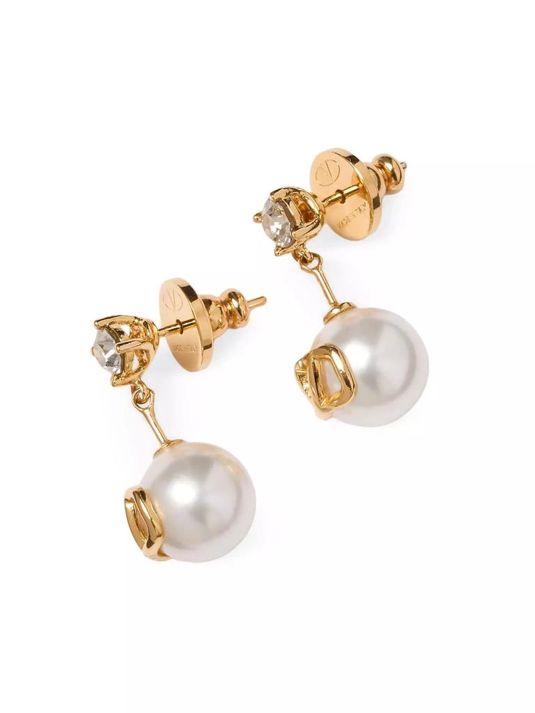 商品Valentino|Vlogo Signature Earrings in Metal, Swarovski Crystals and Resin Pearls,价格¥3672,第3张图片详细描述