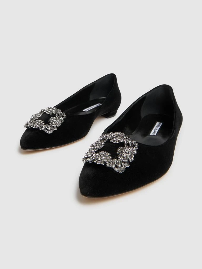 商品Manolo Blahnik|10mm Hangisi Fmc Velvet Flats,价格¥9023,第2张图片详细描述