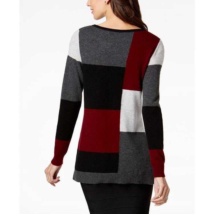 商品Charter Club|Colorblocked Cashmere Sweater, Created for Macy's,价格¥636,第3张图片详细描述