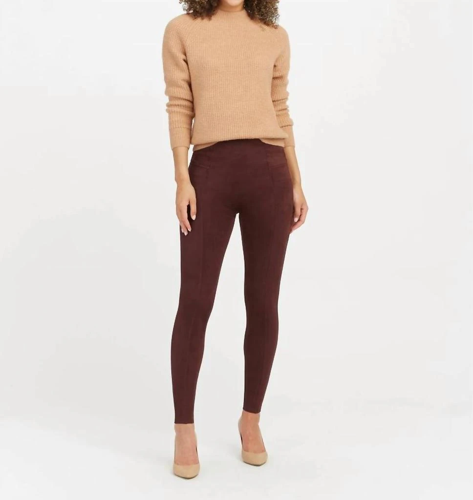 商品SPANX|Faux Suede Leggings In Merlot,价格¥580,第3张图片详细描述