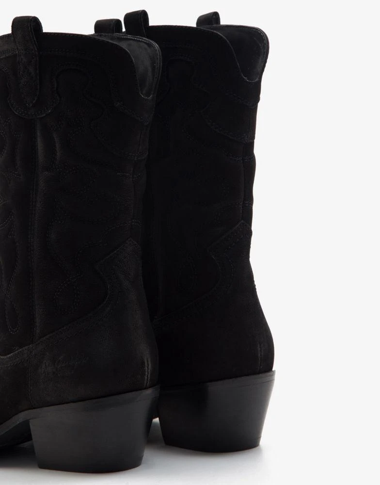 商品Off The Hook|OFF THE HOOK SOHO knee leather cowboy boots in black,价格¥671,第4张图片详细描述