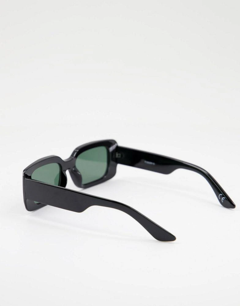 商品ASOS|ASOS DESIGN frame bevel detail mid square sunglasses  in shiny black  - BLACK,价格¥44,第2张图片详细描述