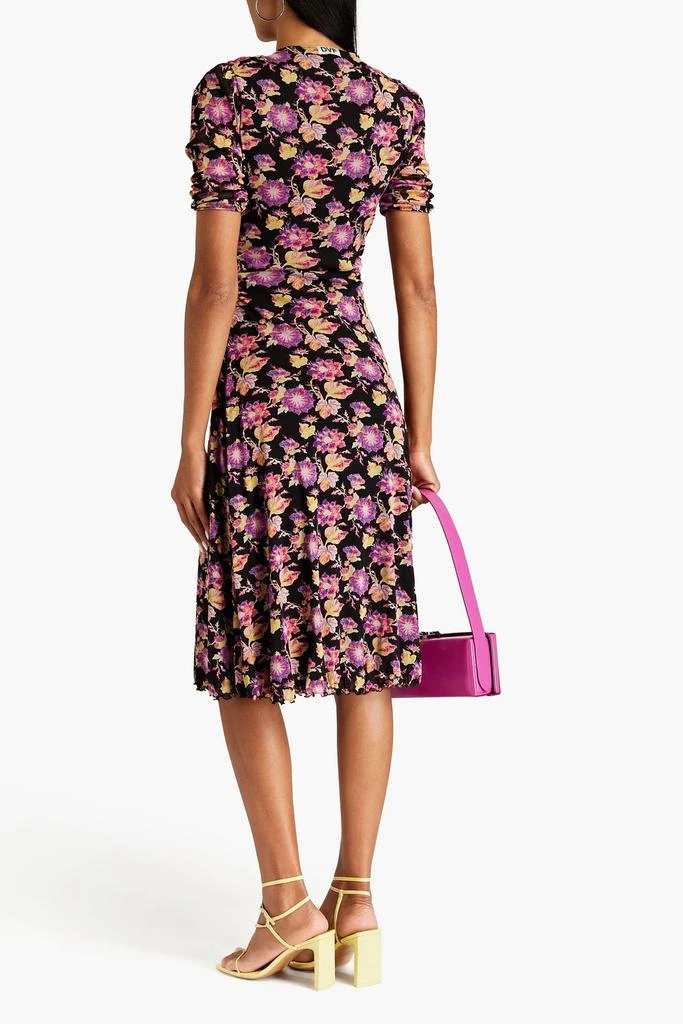 商品Diane von Furstenberg|Koren ruched floral-print stretch-mesh midi dress,价格¥1730,第3张图片详细描述