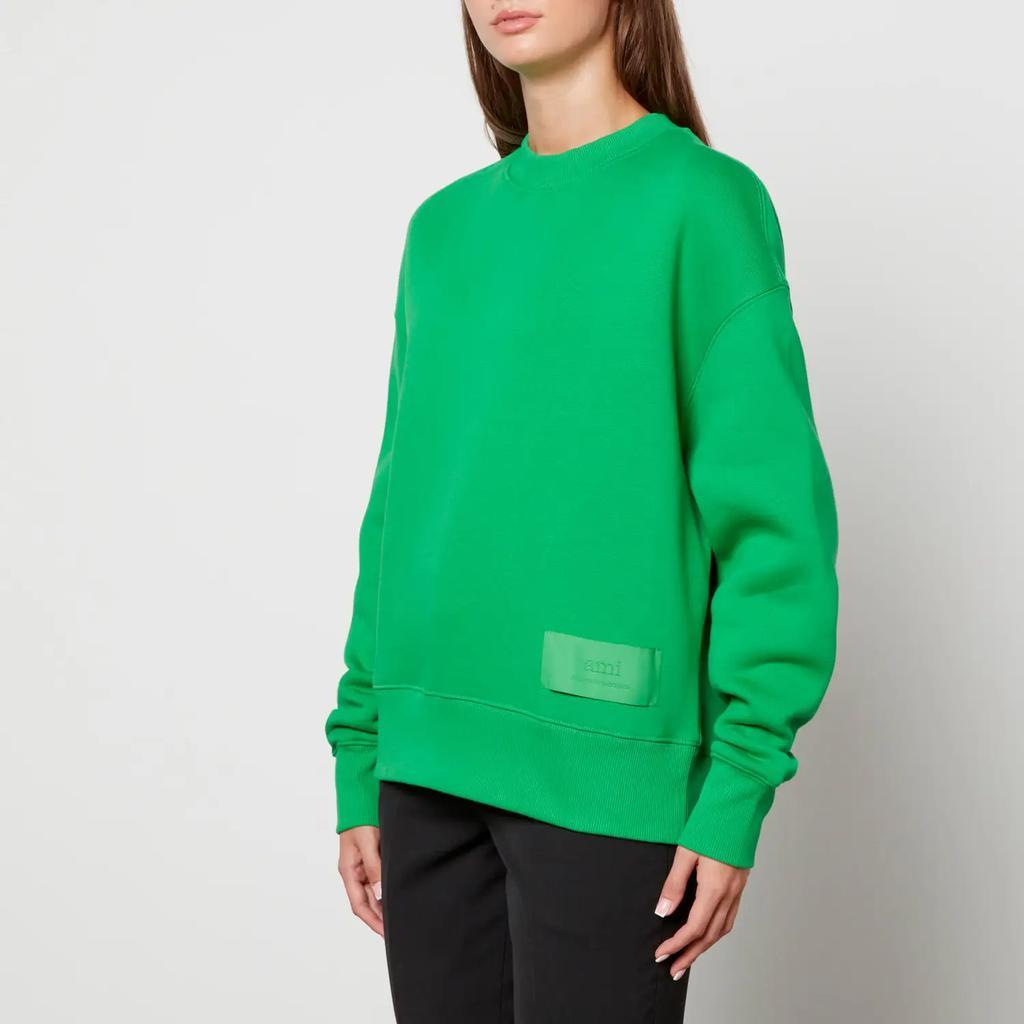 商品AMI|AMI Women's Satin Label Sweatshirt - Green,价格¥1076,第1张图片