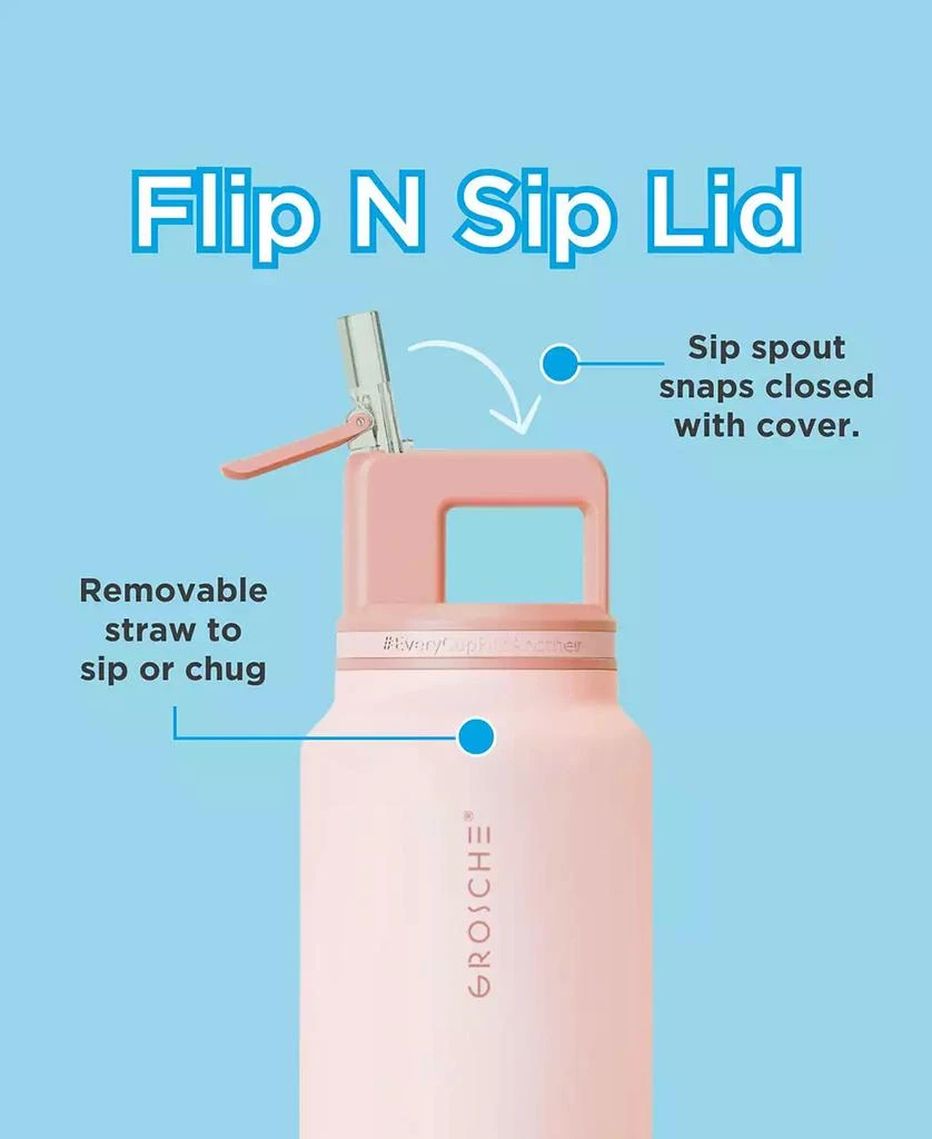 商品GROSCHE|Alpine Flip 'N Sip Insulated, Leakproof Water Bottle with Straw, 40 OZ,价格¥344,第3张图片详细描述