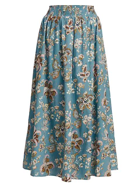 Dream Garden Cotton Midi Skirt商品第1张图片规格展示