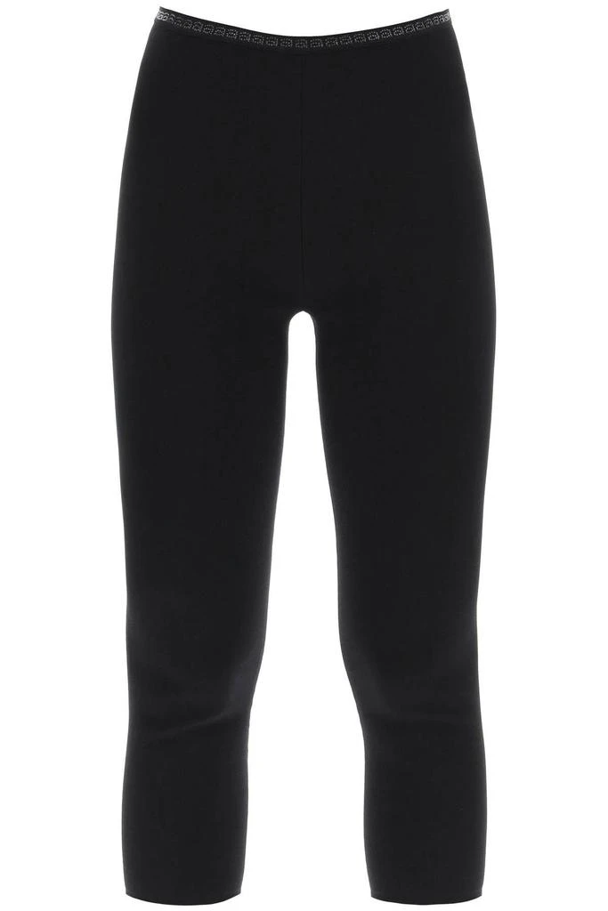 商品Alexander Wang|CROPPED LEGGINGS WITH CRYSTAL-STUDDED LOGOED BAND,价格¥1844,第1张图片