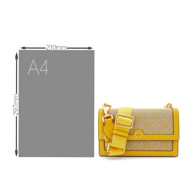 托里·伯奇TORY BURCH 奢侈品 TB 女士女士经典印花黄色帆布配皮单肩斜挎包风琴包 81000-703 商品