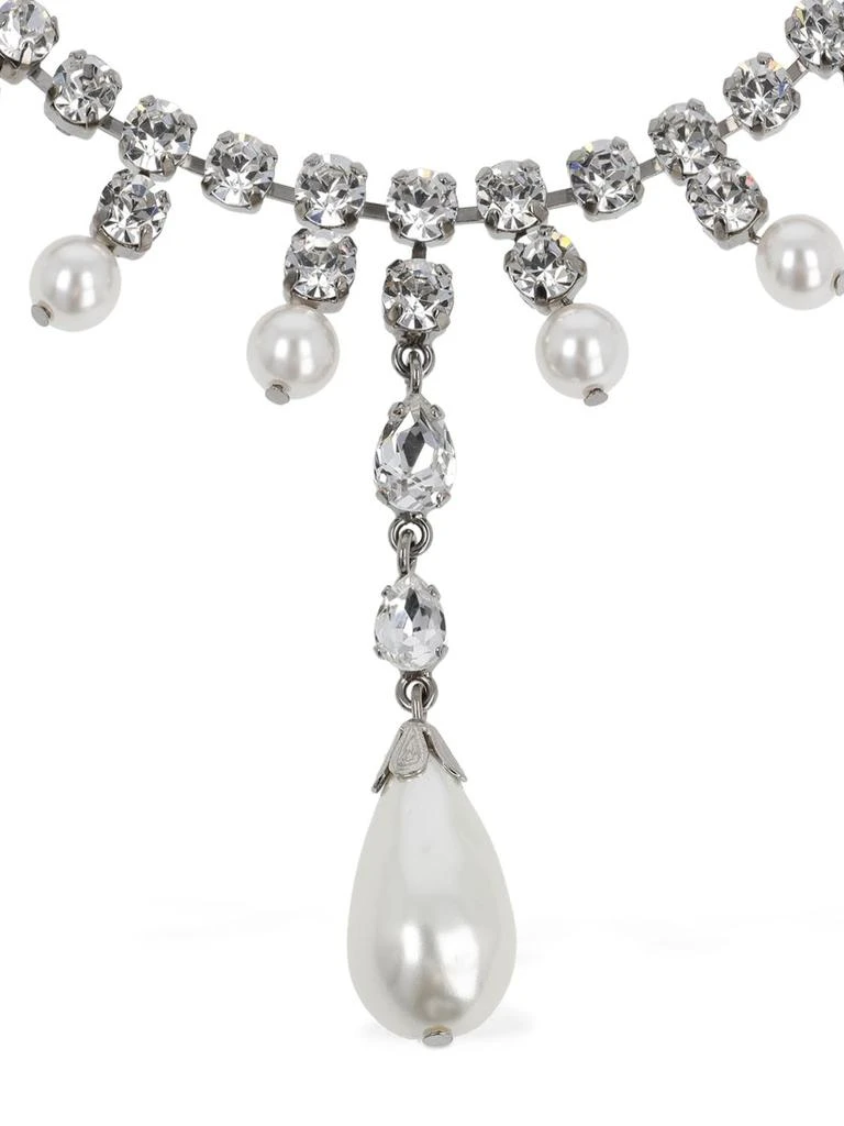商品Alessandra Rich|Crystal Choker W/ Pendant & Faux Pearls,价格¥2998,第2张图片详细描述