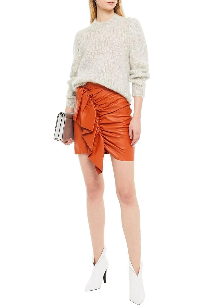 商品Isabel Marant|Nela ruffled ruched leather mini skirt,价格¥2591,第4张图片详细描述