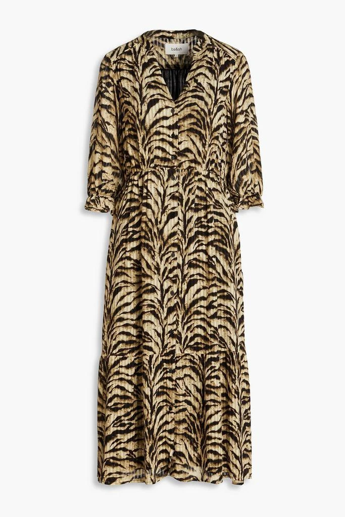 商品ba&sh|Iriz jacquard midi shirt dress,价格¥473,第1张图片