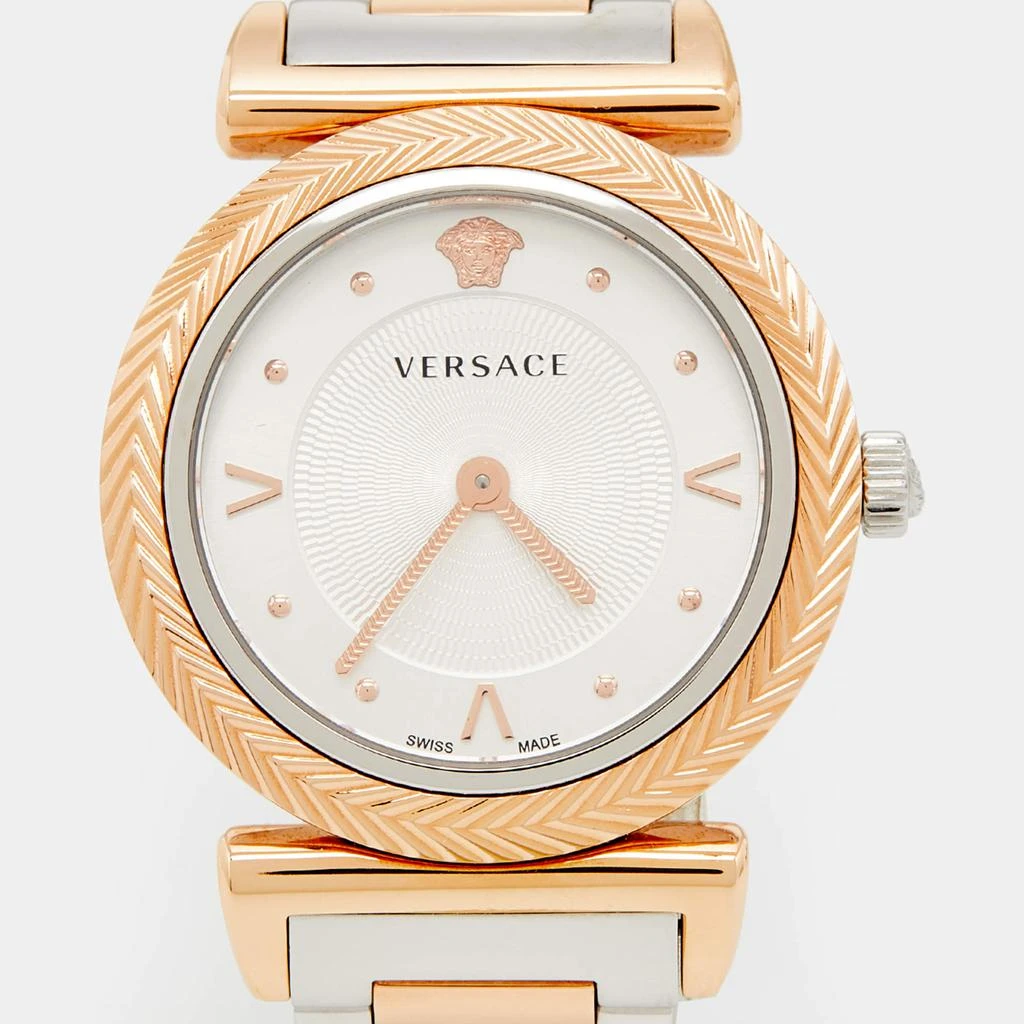 商品[二手商品] Versace|Versace Silver Two Tone Stainless Steel V-Motif VERE00718 Women's Wristwatch 35 mm,价格¥2643,第3张图片详细描��述