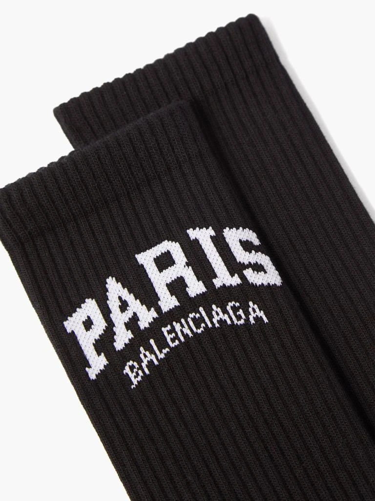 商品Balenciaga|Paris jacquard-logo cotton-blend socks,价格¥1051,第2张图片详细描述