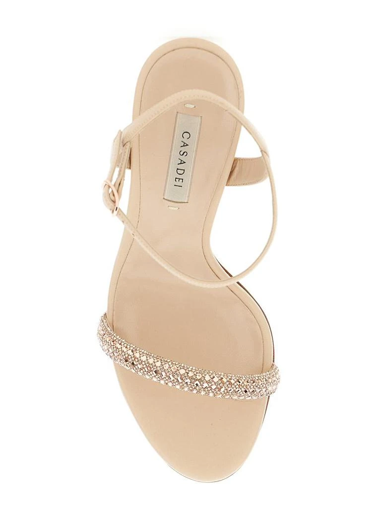 商品CASADEI|'Giulia Stratosphere Minorca' Pink Slingback Sandals With Crystal Embellishments In Leather Woman,价格¥4254,第4张图片详细描述