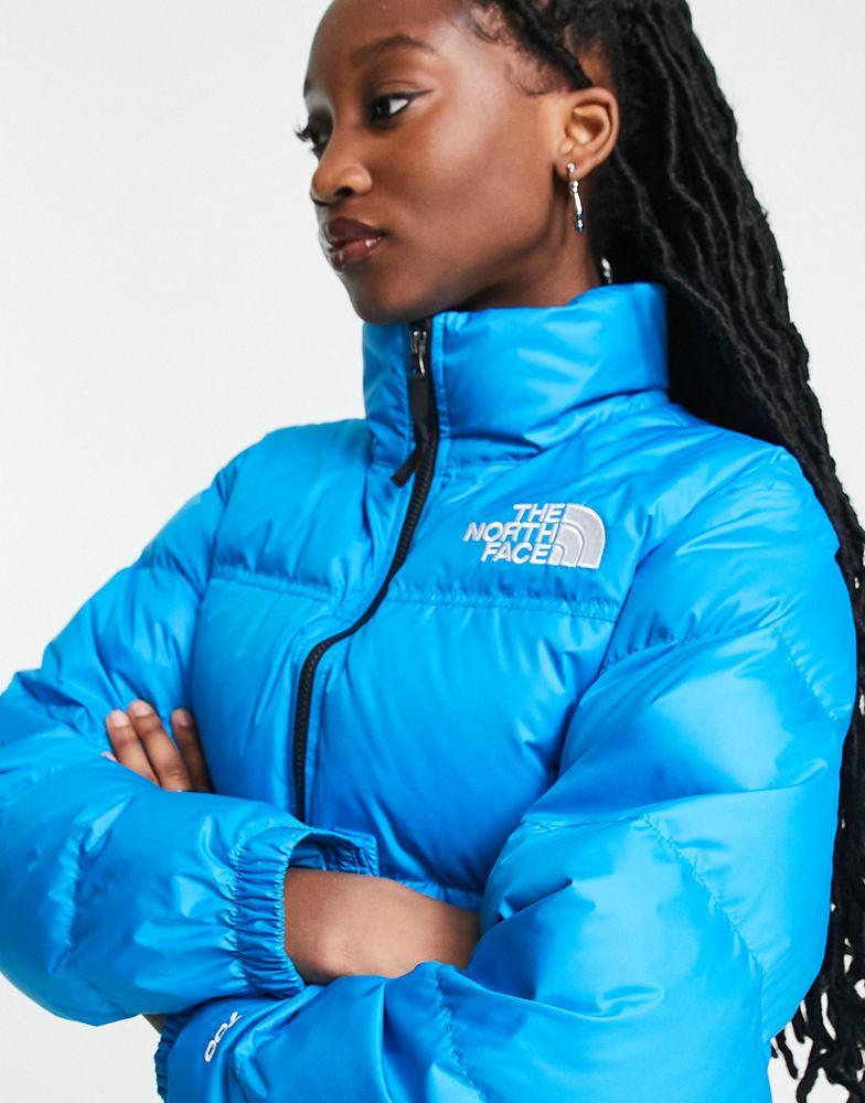 The North Face Nuptse cropped down jacket in bright blue商品第3张图片规格展示