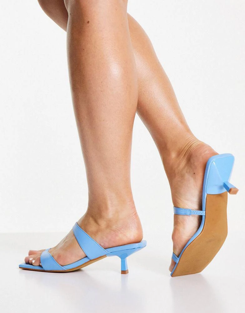 商品Topshop|Topshop Ringo leather mid mule in blue,价格¥222,第4张图片详细描述