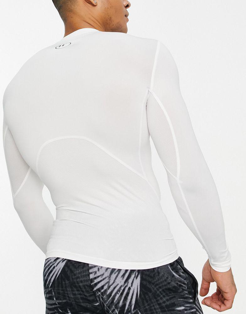 商品Under Armour|Under Armour Training Heat Gear compression long sleeve top in white,价格¥249,第4张图片详细描述