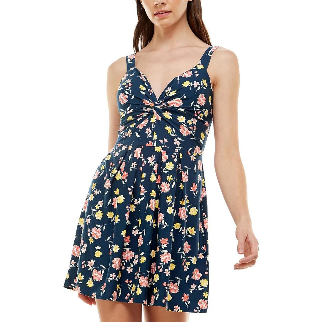 商品Planet Gold|Planet Gold Womens Juniors Floral Print Short Mini Dress,价格¥45-¥96,第2张图片详细描述