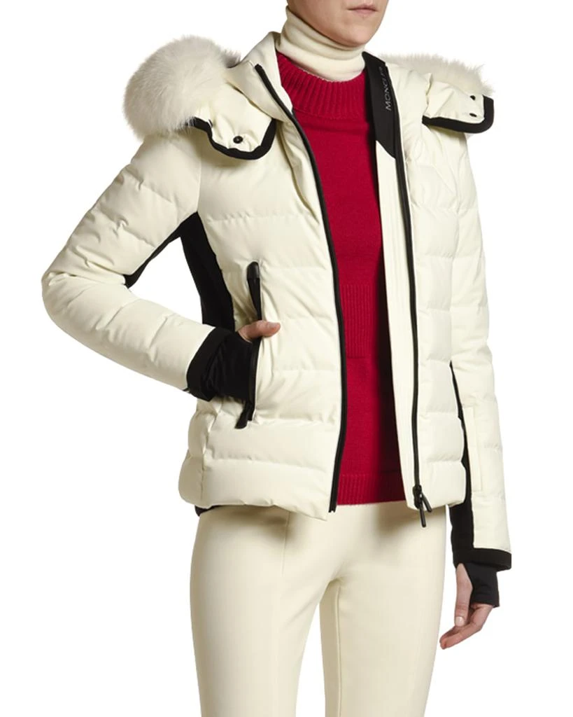 商品Moncler|Fitted Down Fur Trim Lamoura Jacket,价格¥17442,第4张图片详细描述