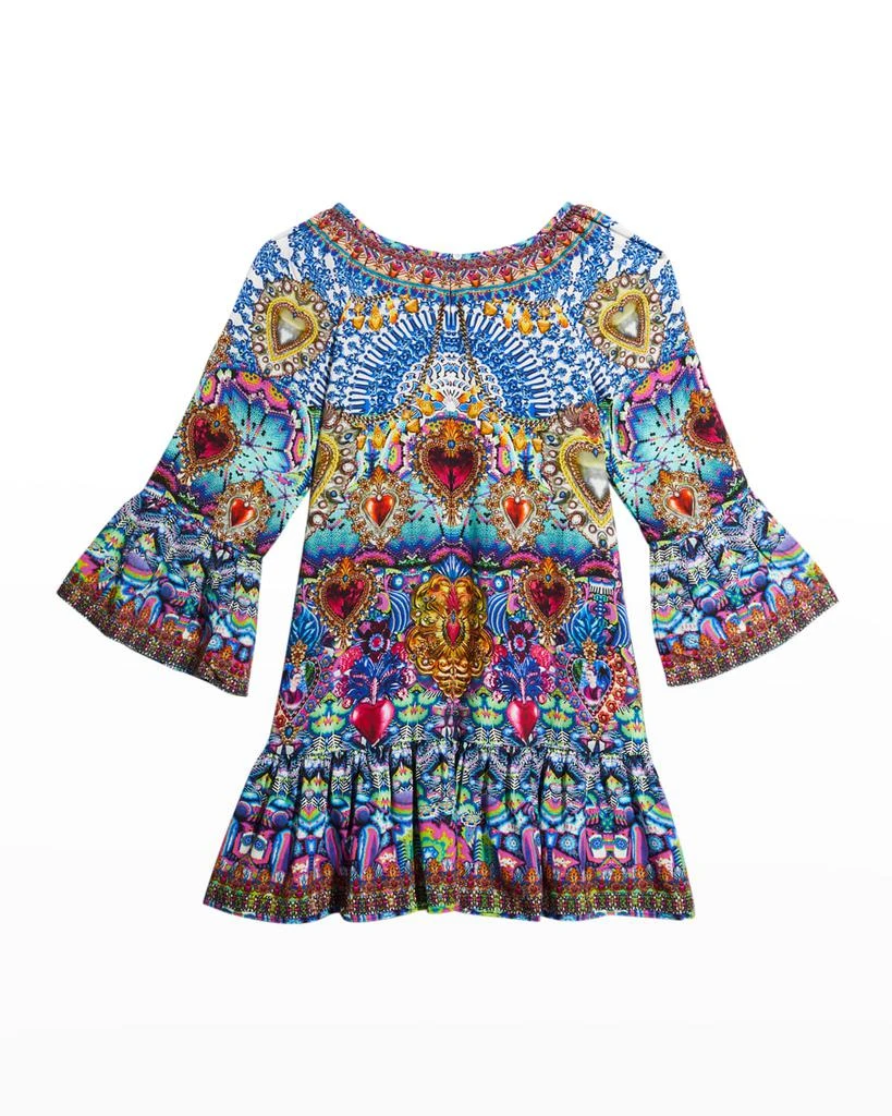 商品Camilla|Girl's Lucky Charms Ruffle Trim Dress, Size 4-10,价格¥1050,第2张图片详细描述