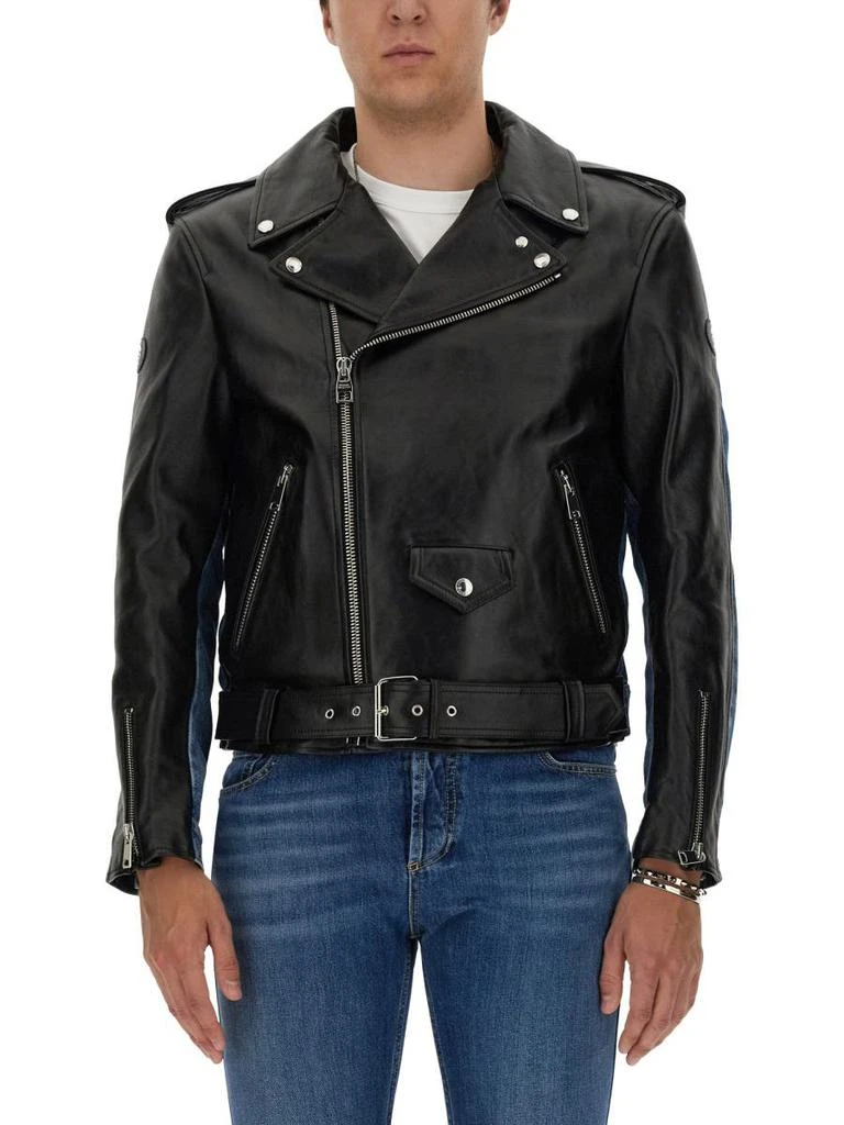 商品Alexander McQueen|ALEXANDER MCQUEEN COMBO BIKER JACKET,价格¥15302,第1张图片