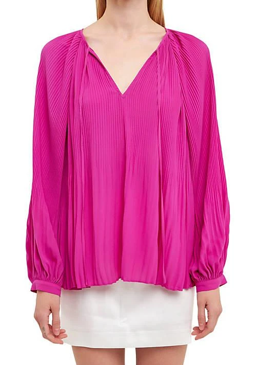 商品Endless Rose|Rose Pleated Chiffon Blouse,价格¥540,第2张图片详细描述