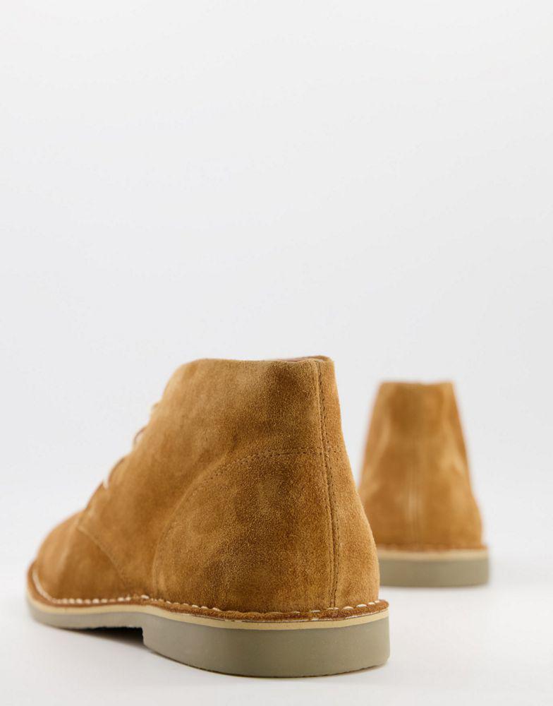 ASOS DESIGN desert boots in tan suede商品第4张图片规格展示
