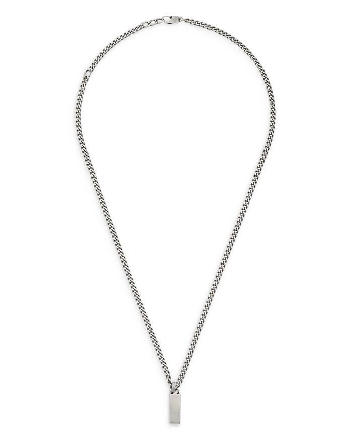 商品Gucci|Sterling Silver Curb Chain Tag Pendant Necklace, 19.6",价格¥4690,第3张图片详细描述