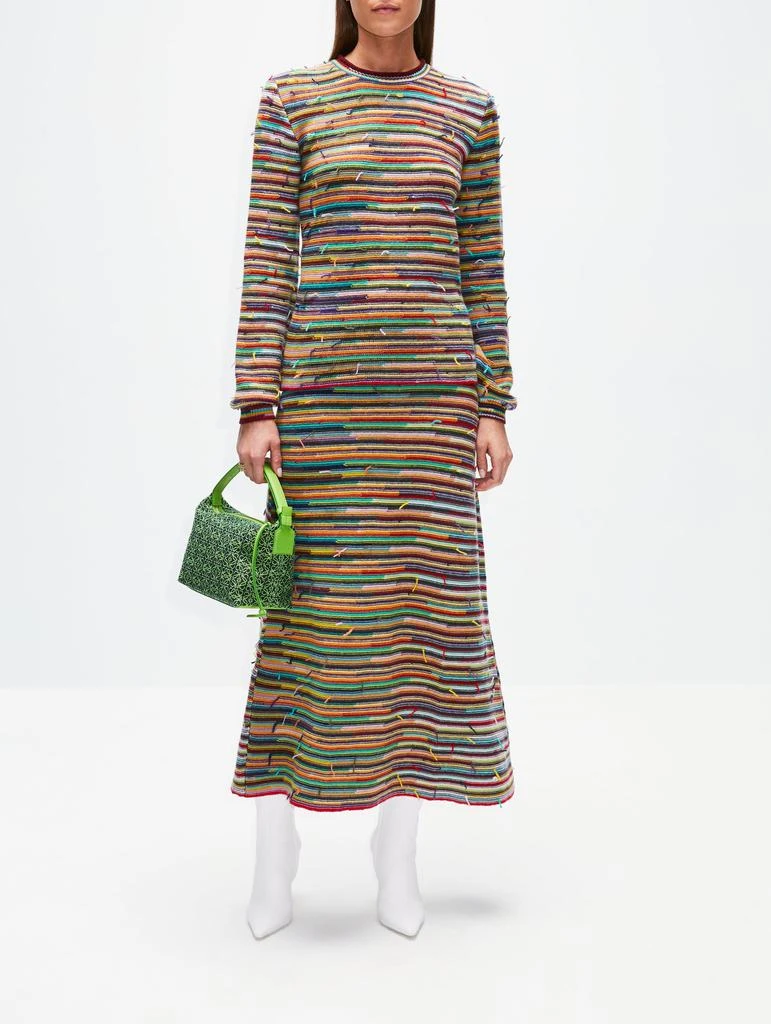 商品Chloé|Striped Cashmere Wool Blend Midi Skirt,价格¥4614,第2张图片详细描述