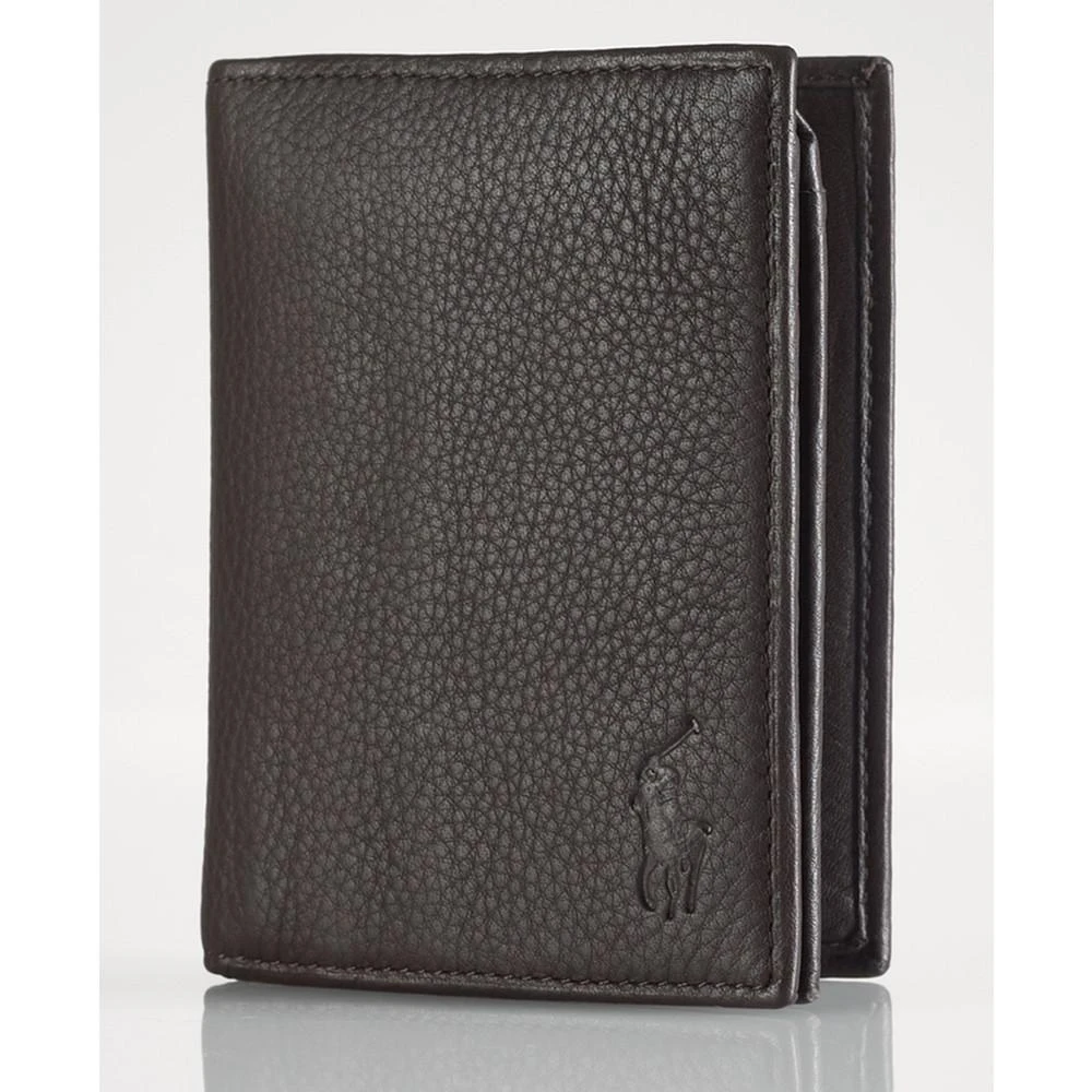 商品Ralph Lauren|Men's Wallet, Pebbled Bifold Wallet with Window,价格¥637,第3张图片详细描述