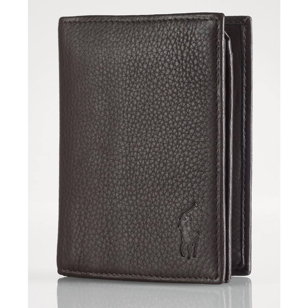 商品Ralph Lauren|Men's Wallet, Pebbled Bifold Wallet with Window,价格¥618,第5张图片详细描述